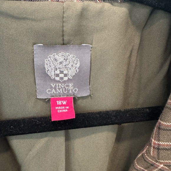 Vince Camuto Cropped Plaid Blazer 18W - Picture 4 of 14